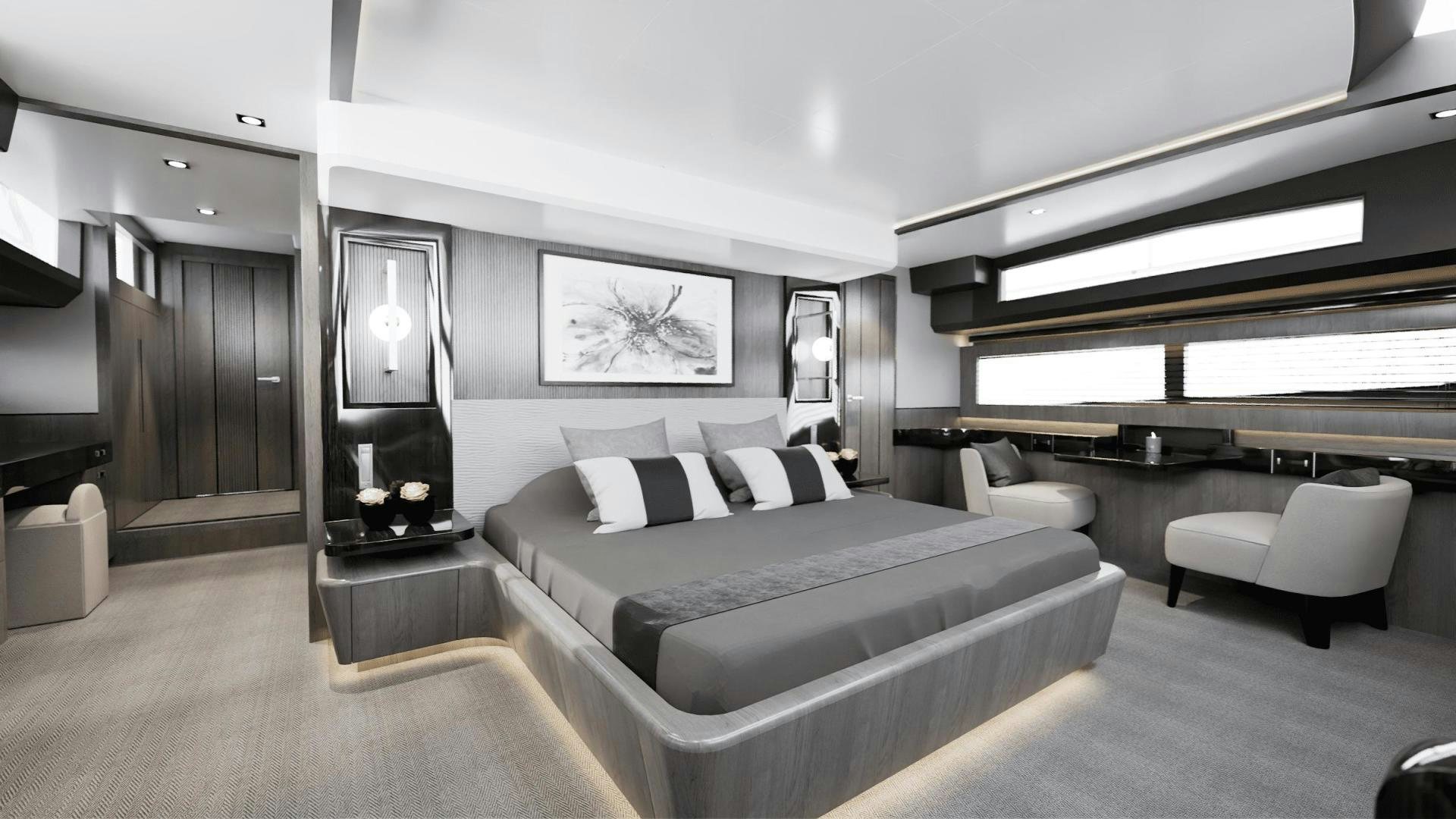 a room with a bed and a couch aboard NONE Yacht for Sale