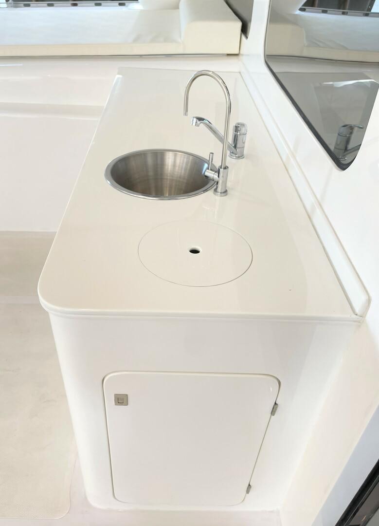 a sink with a faucet aboard SKYE Yacht for Sale