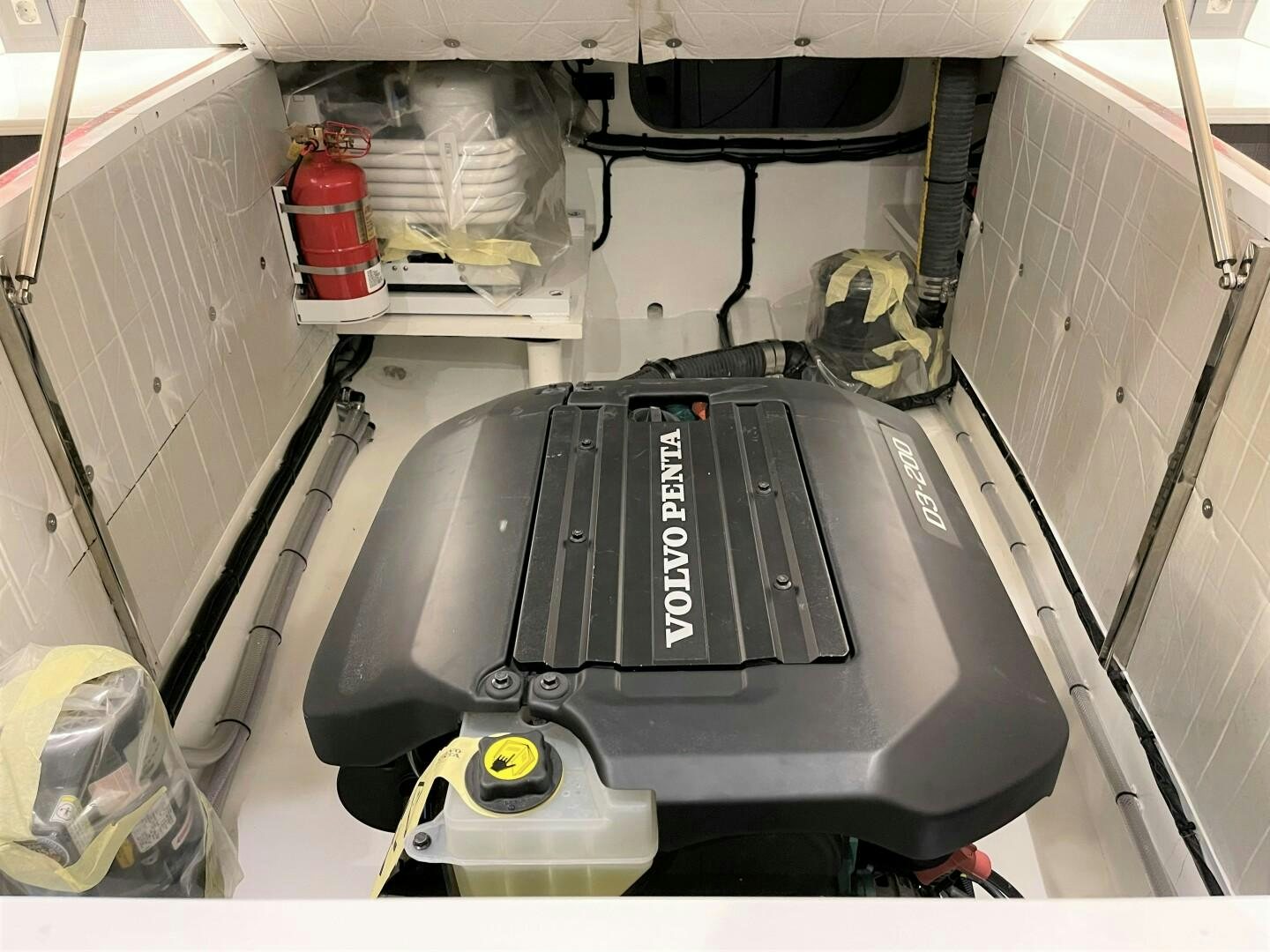 a black machine with a white label aboard SKYE Yacht for Sale