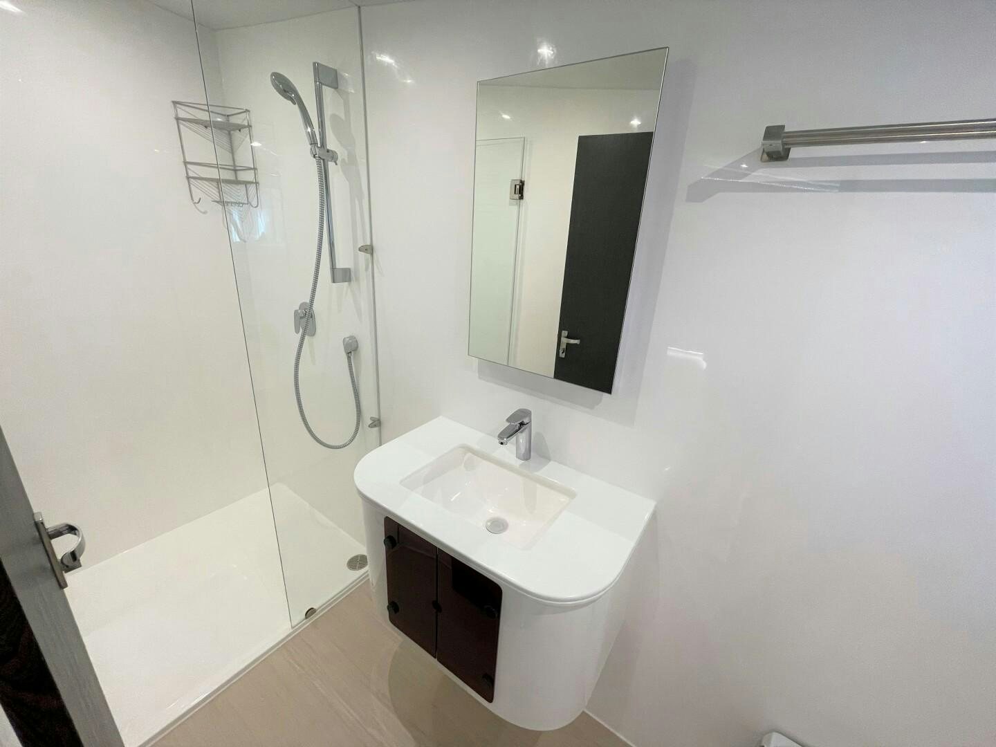 a bathroom with two sinks aboard SKYE Yacht for Sale