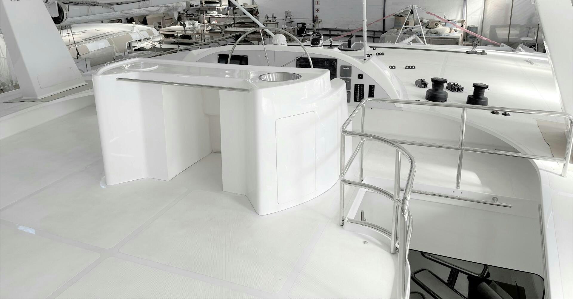 a white machine in a room aboard SKYE Yacht for Sale