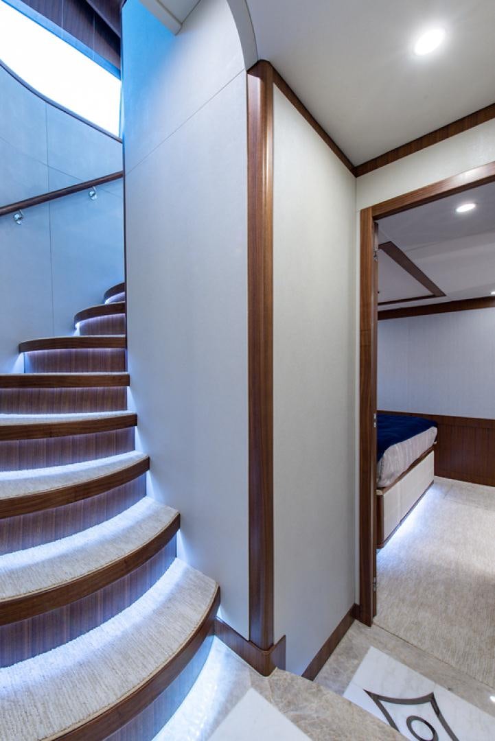 a staircase in a house aboard GALATI G120 SIGNATURE SERIES Yacht for Sale