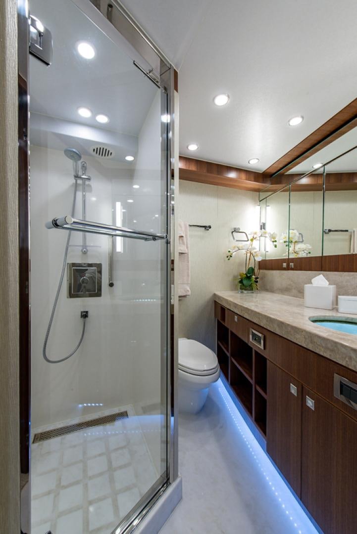 a shower unit in a bathroom aboard GALATI G120 SIGNATURE SERIES Yacht for Sale
