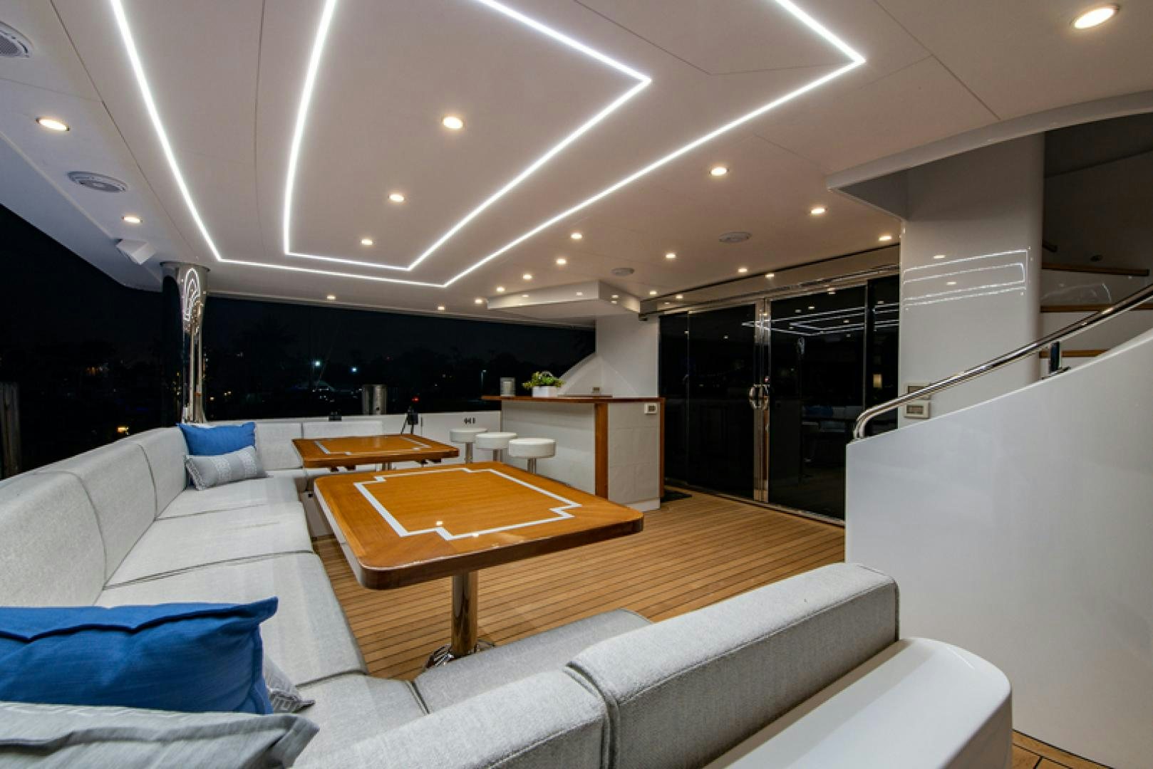 a modern looking living room aboard GALATI G120 SIGNATURE SERIES Yacht for Sale