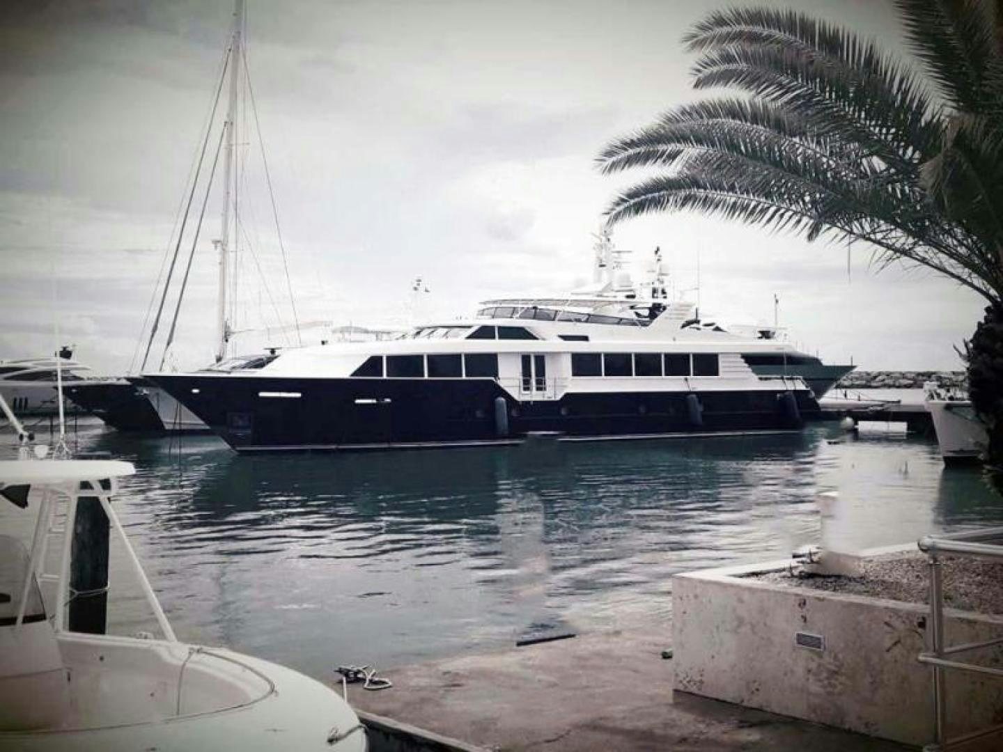 a large boat in the water aboard TRUE NORTH Yacht for Sale