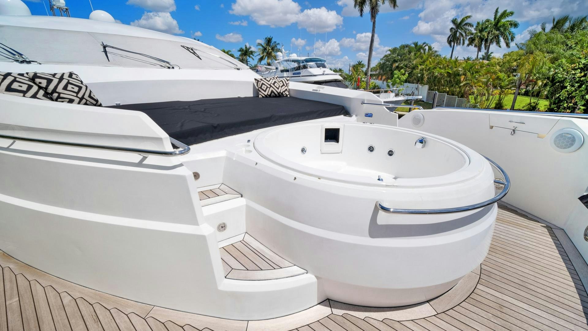 a row of white boats aboard DIABLO BLANCO Yacht for Sale