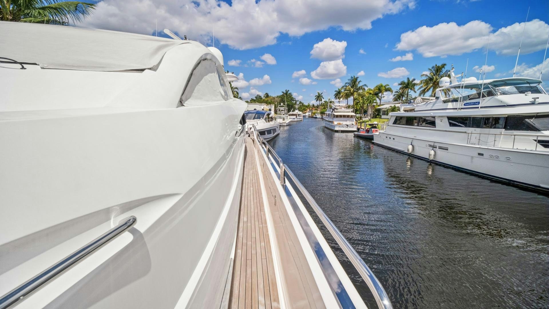 a boat is moving through the water aboard DIABLO BLANCO Yacht for Sale