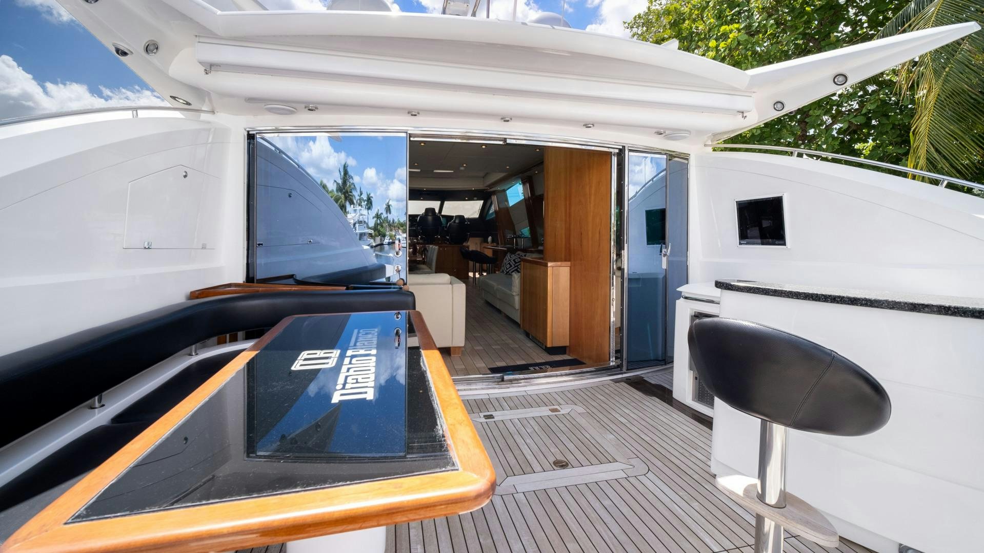 inside of a vehicle aboard DIABLO BLANCO Yacht for Sale