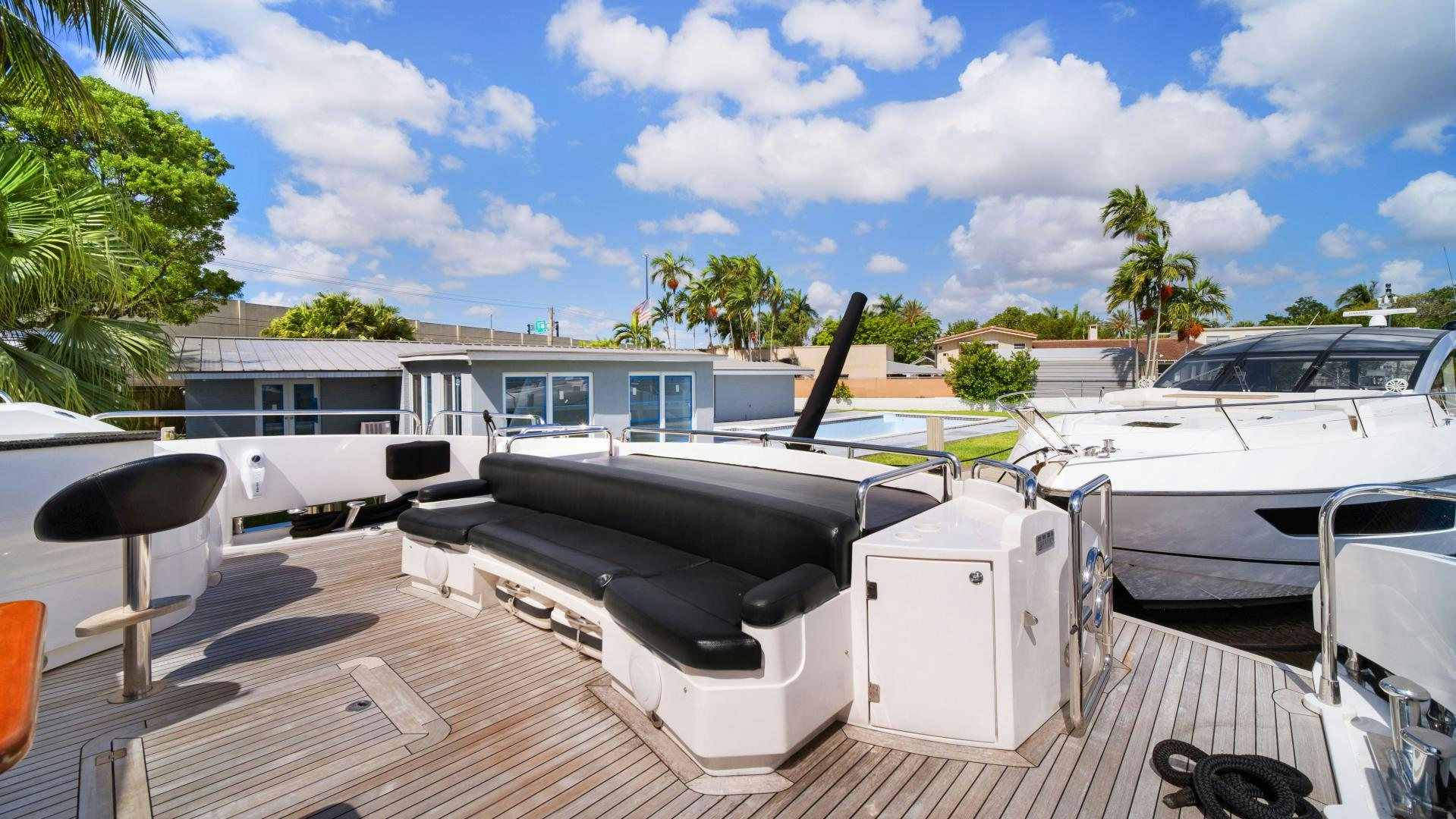 a boat with a grill on the deck aboard DIABLO BLANCO Yacht for Sale