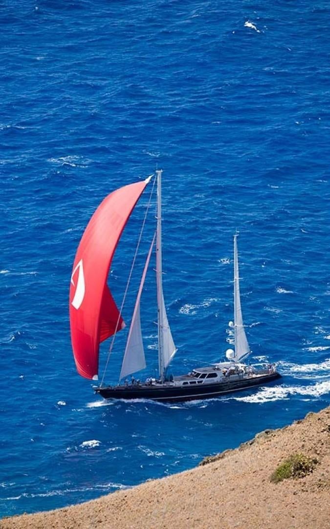 a boat sailing on the sea aboard AVALON Yacht for Sale