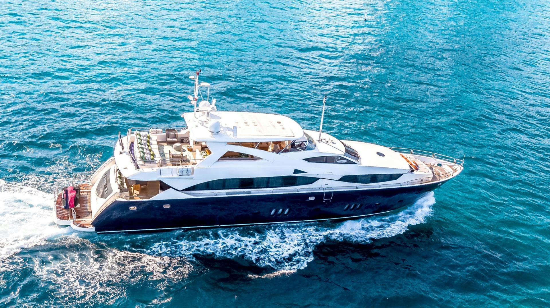a boat on the water aboard LE SORELLE III Yacht for Sale