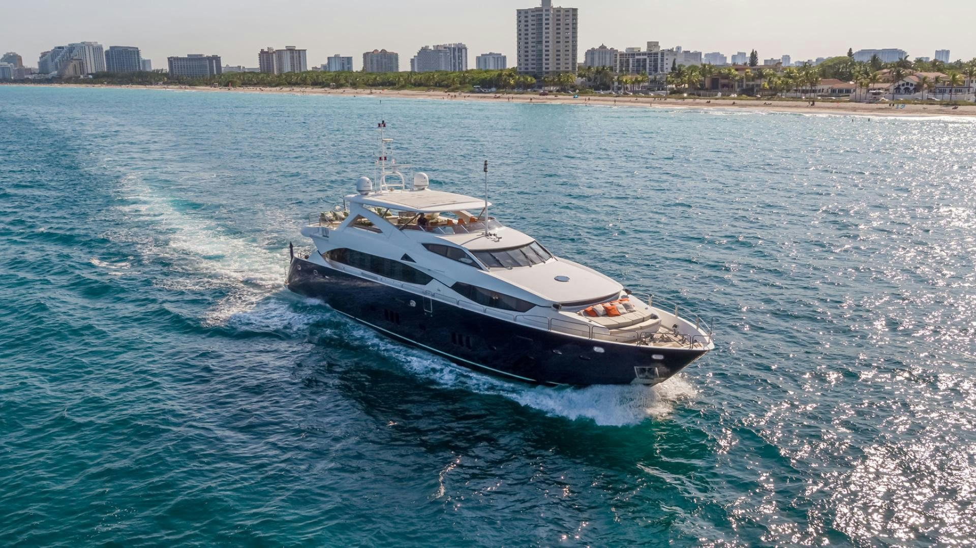 a boat on the water aboard LE SORELLE III Yacht for Sale