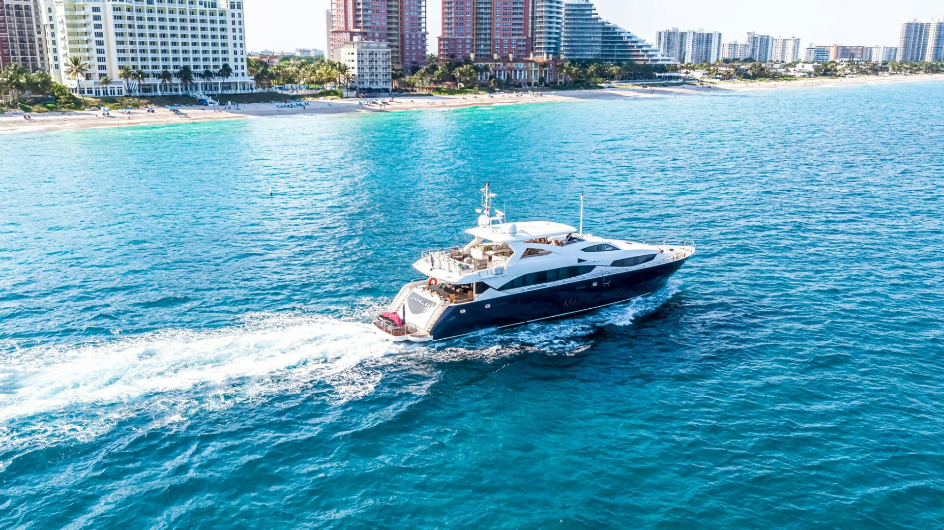 a boat on the water aboard LE SORELLE III Yacht for Sale