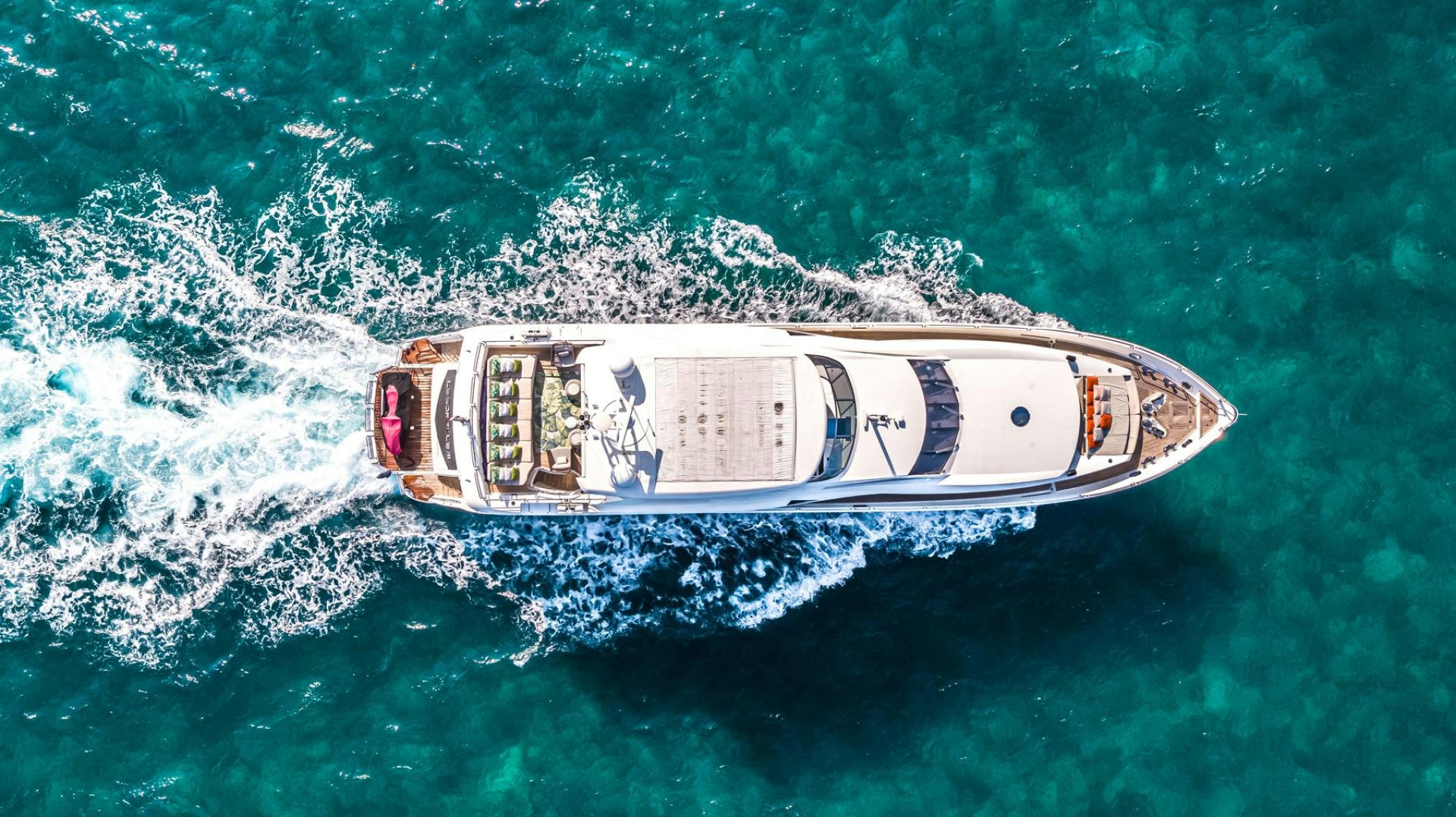 a boat in the water aboard LE SORELLE III Yacht for Sale