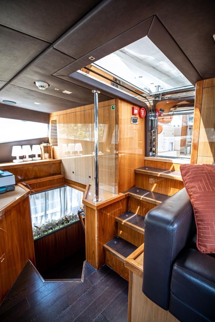 a large wooden cabin aboard LE SORELLE III Yacht for Sale