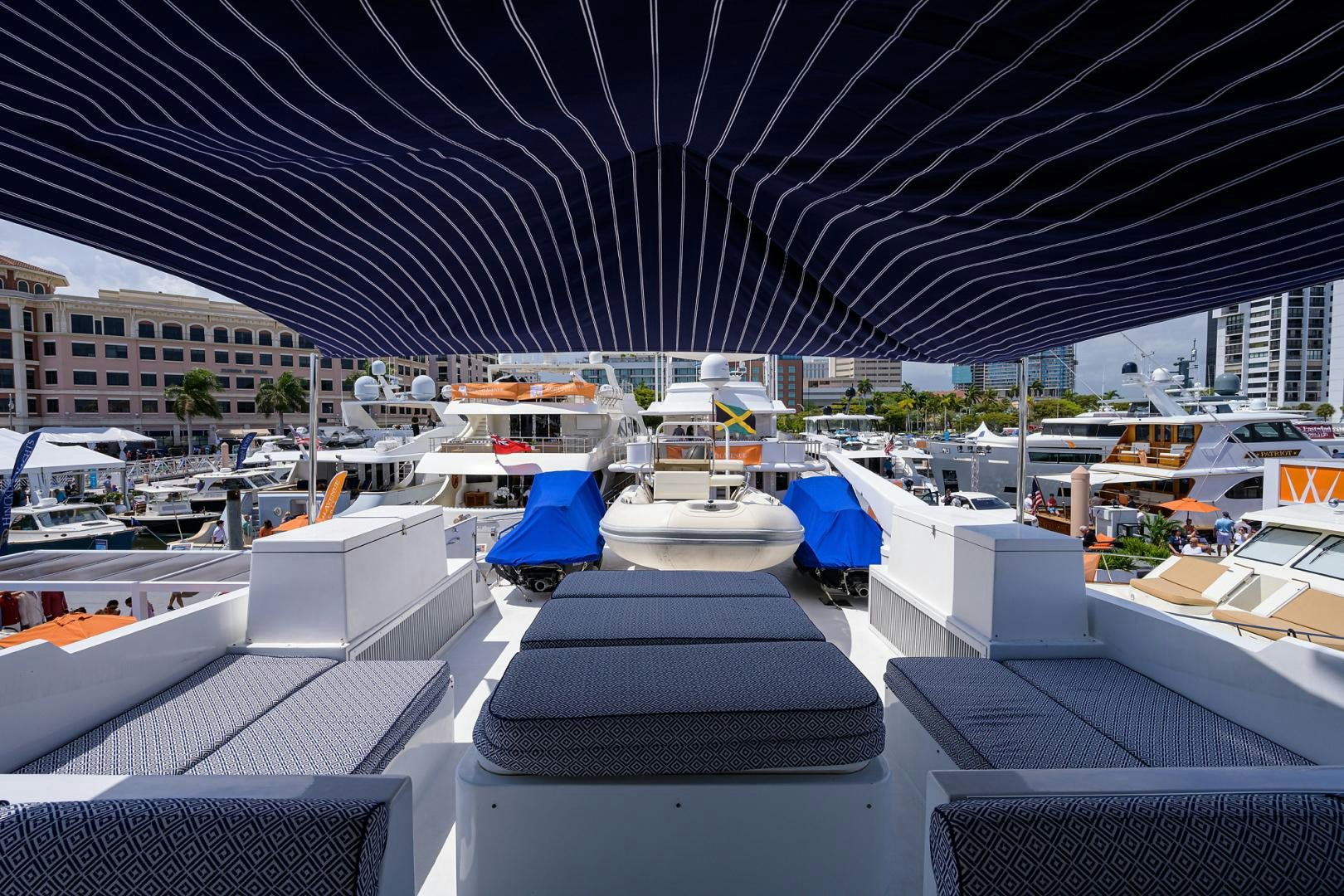 a group of boats in a harbor aboard MEMORYMAKER Yacht for Sale