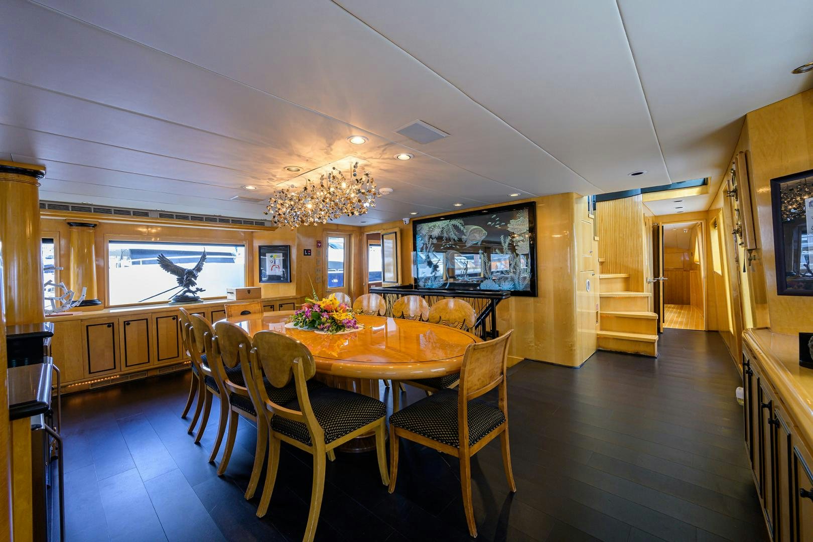 a large kitchen and dining room aboard MEMORYMAKER Yacht for Sale