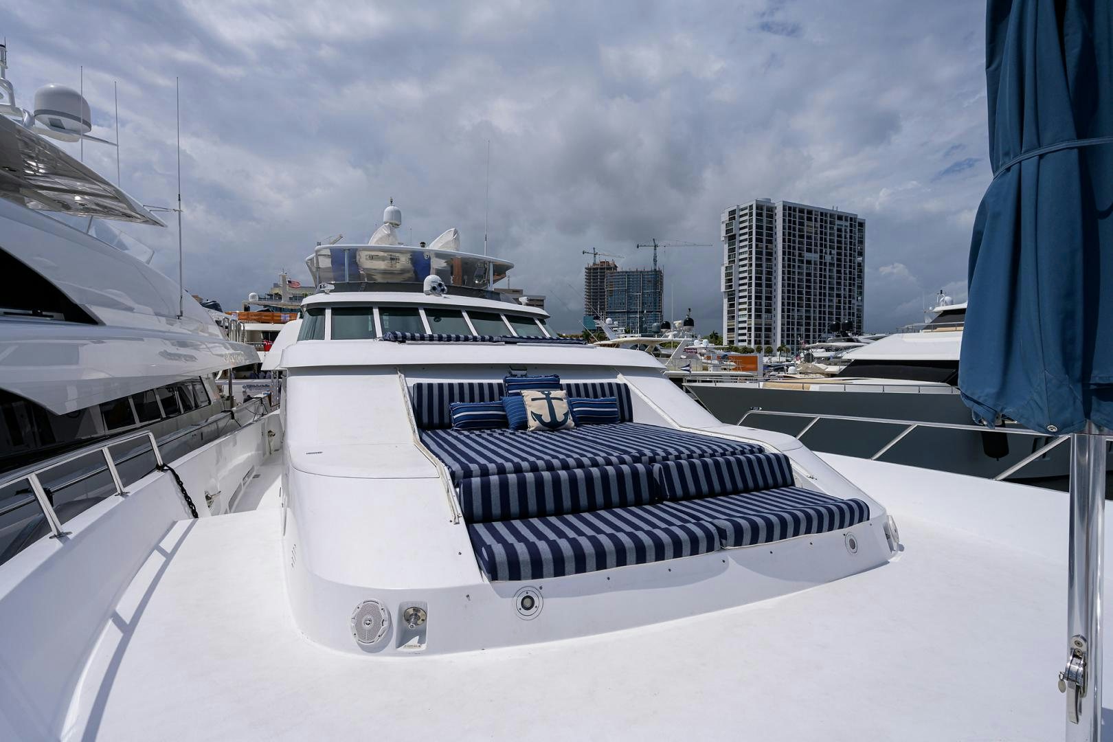 a group of boats in a harbor aboard MEMORYMAKER Yacht for Sale
