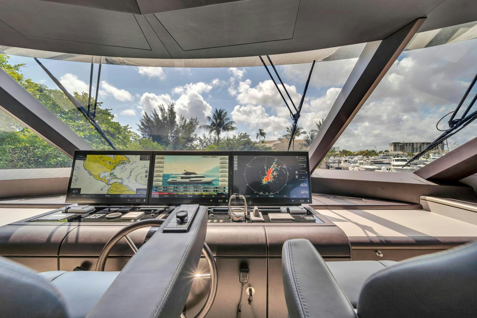 a view of the landscape from inside a car aboard CARBON COPY Yacht for Sale