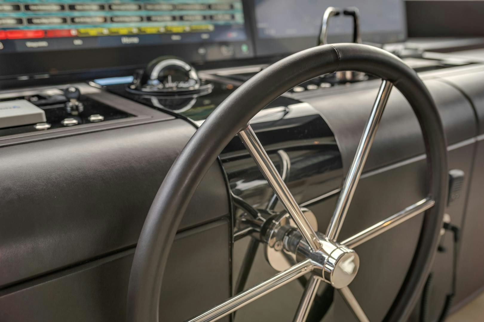 the interior of a car aboard CARBON COPY Yacht for Sale