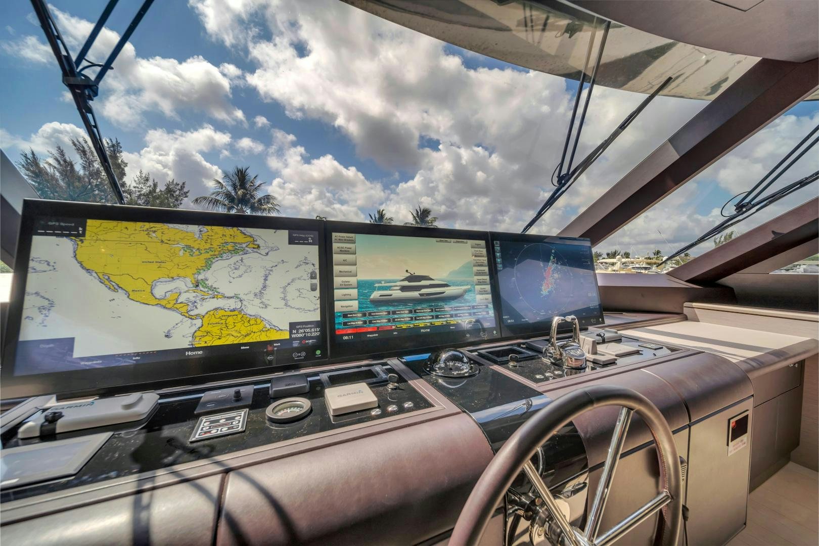inside of a car aboard CARBON COPY Yacht for Sale