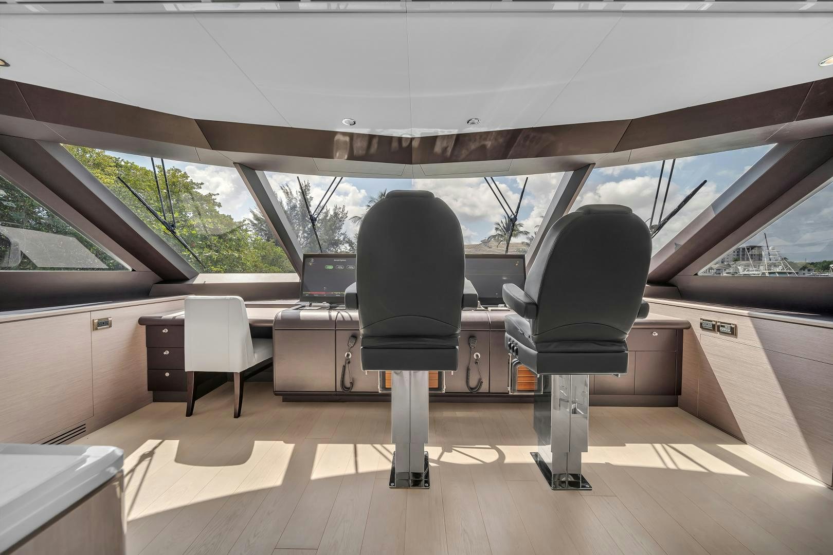 a couple of chairs in a tent aboard CARBON COPY Yacht for Sale