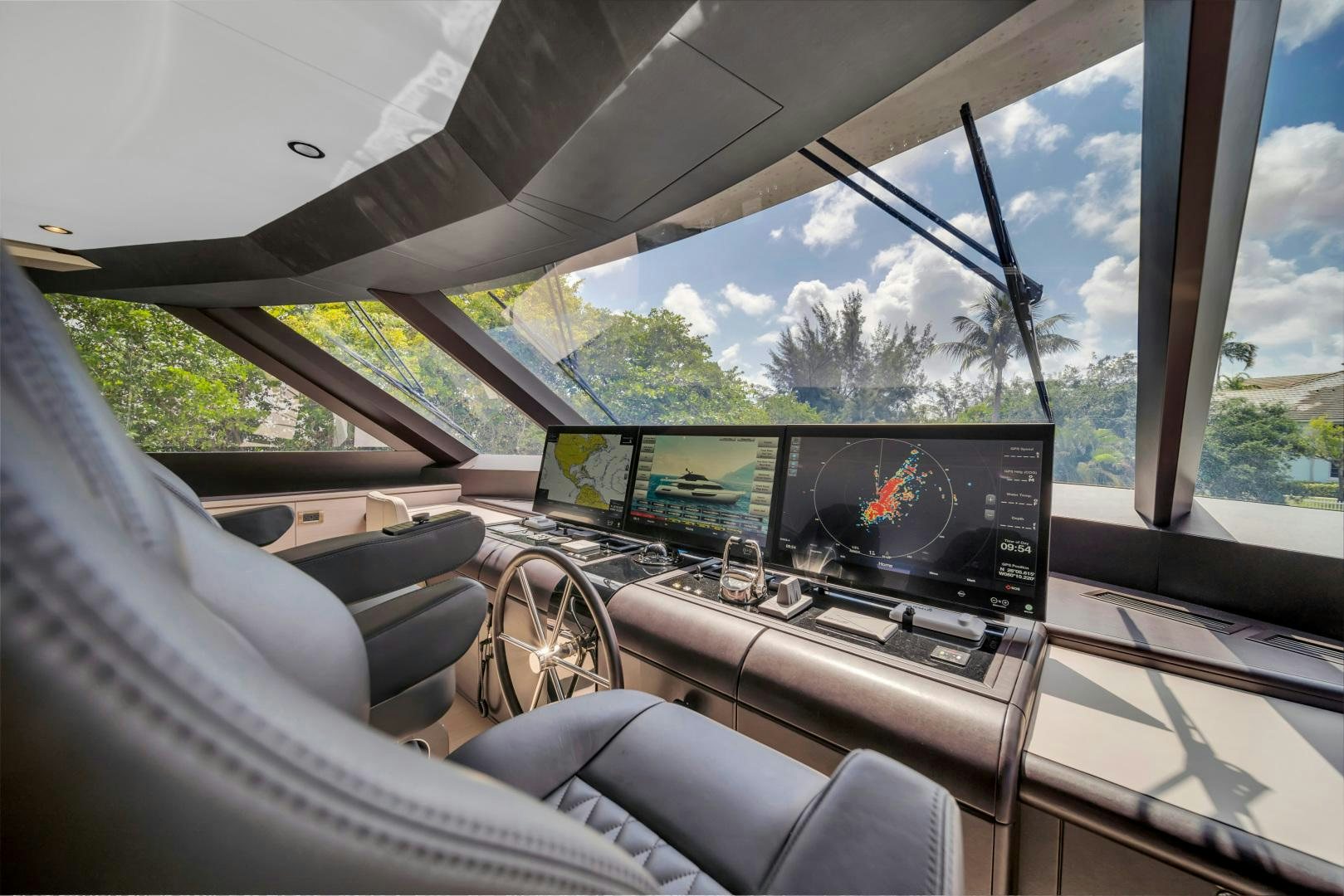 inside of a car aboard CARBON COPY Yacht for Sale
