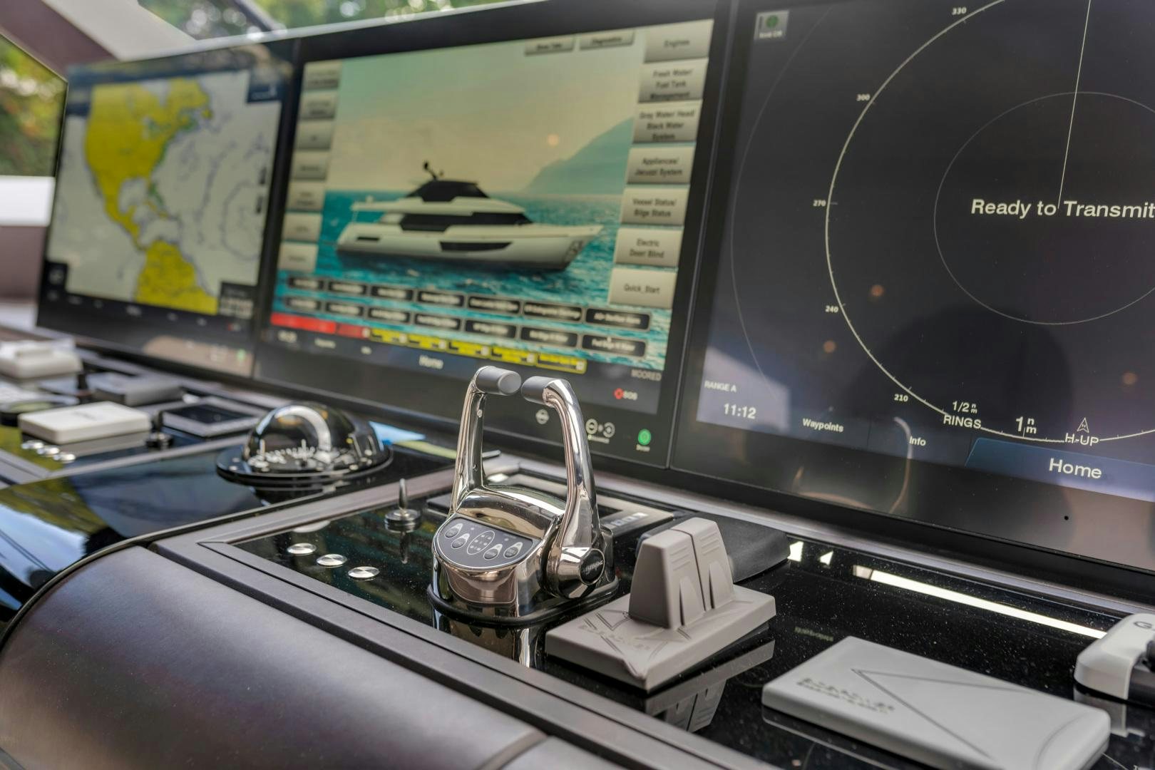 a computer monitor and a camera aboard CARBON COPY Yacht for Sale