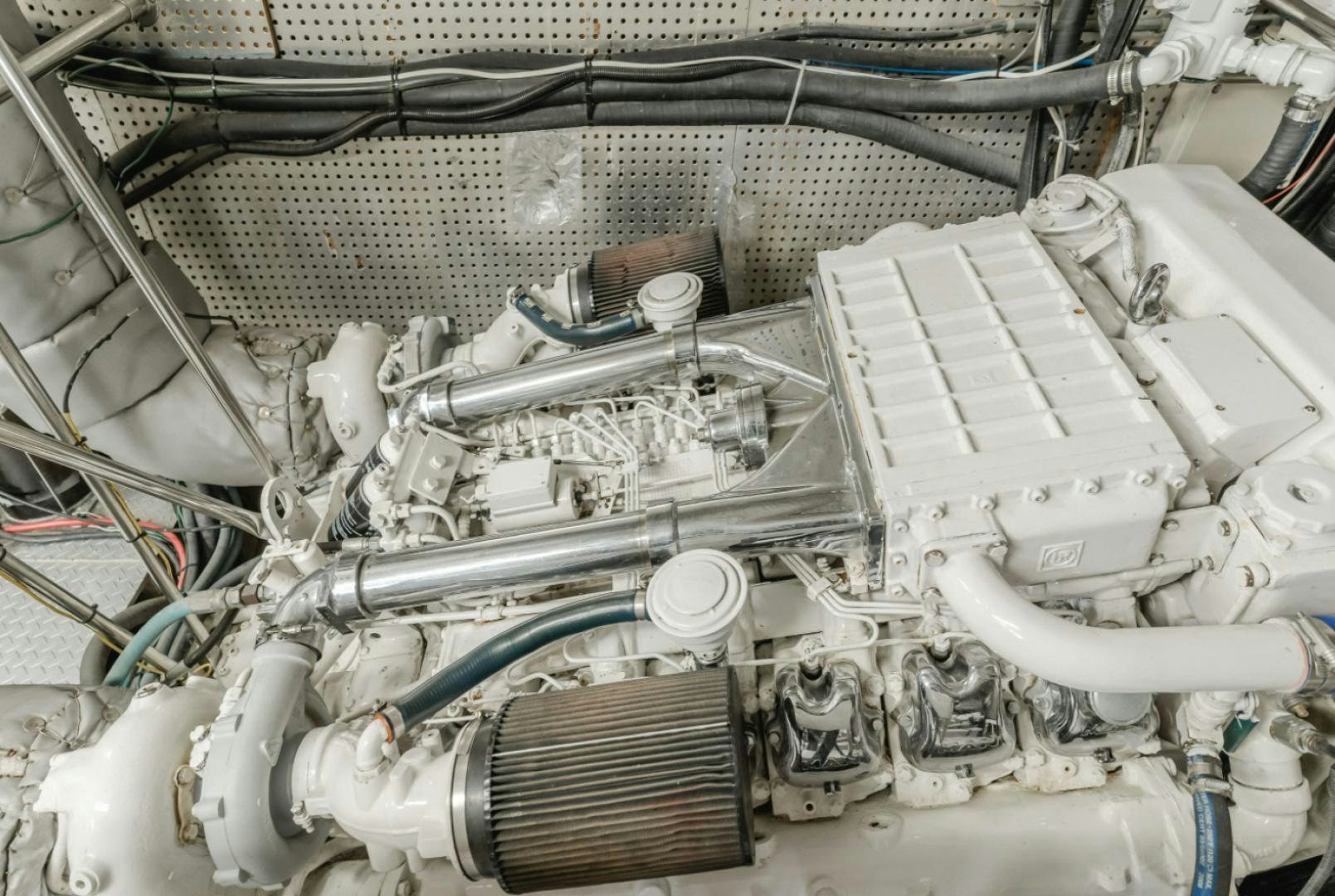 a close-up of a car engine aboard MARBELLA Yacht for Sale