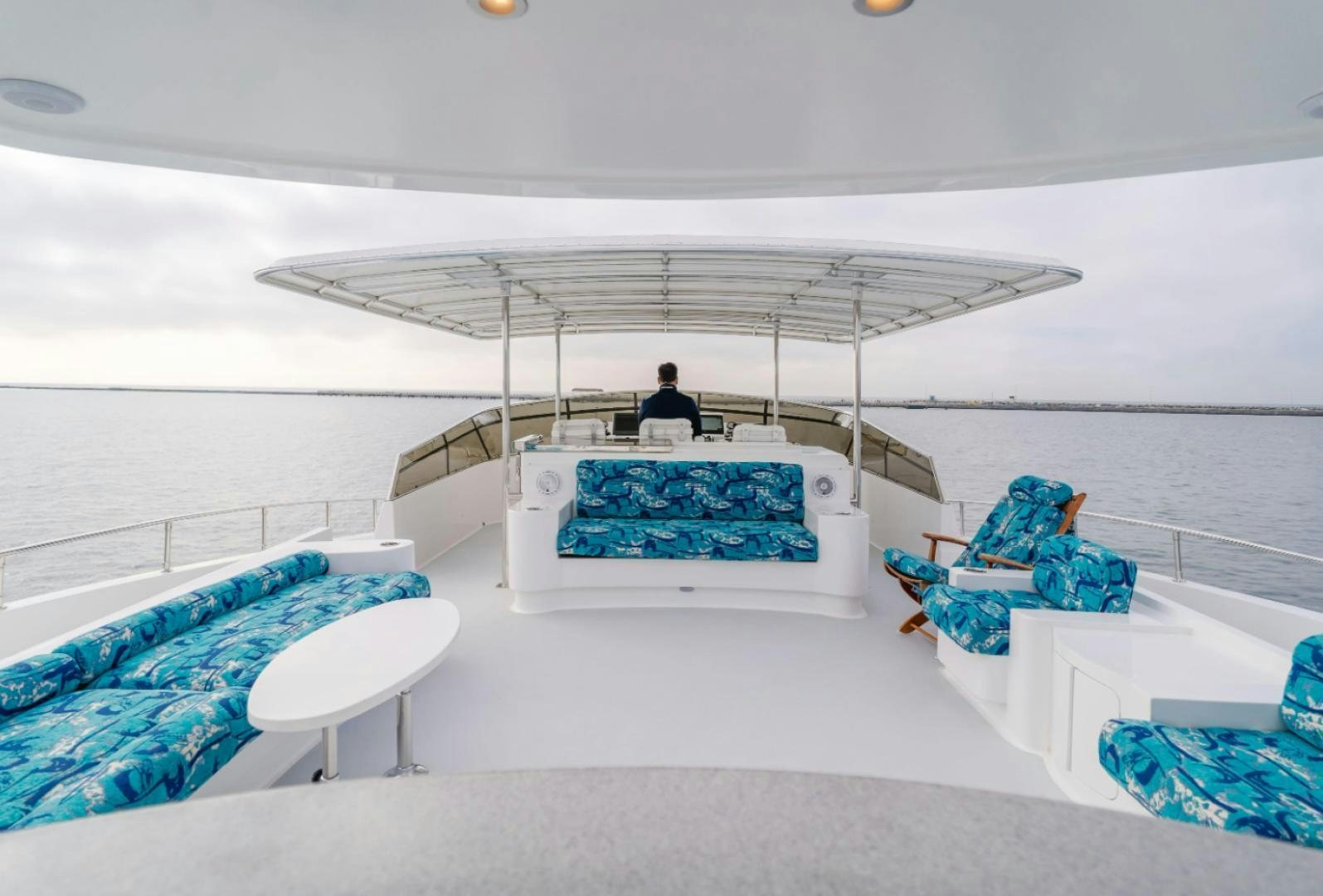 a person sitting on a bench aboard MARBELLA Yacht for Sale