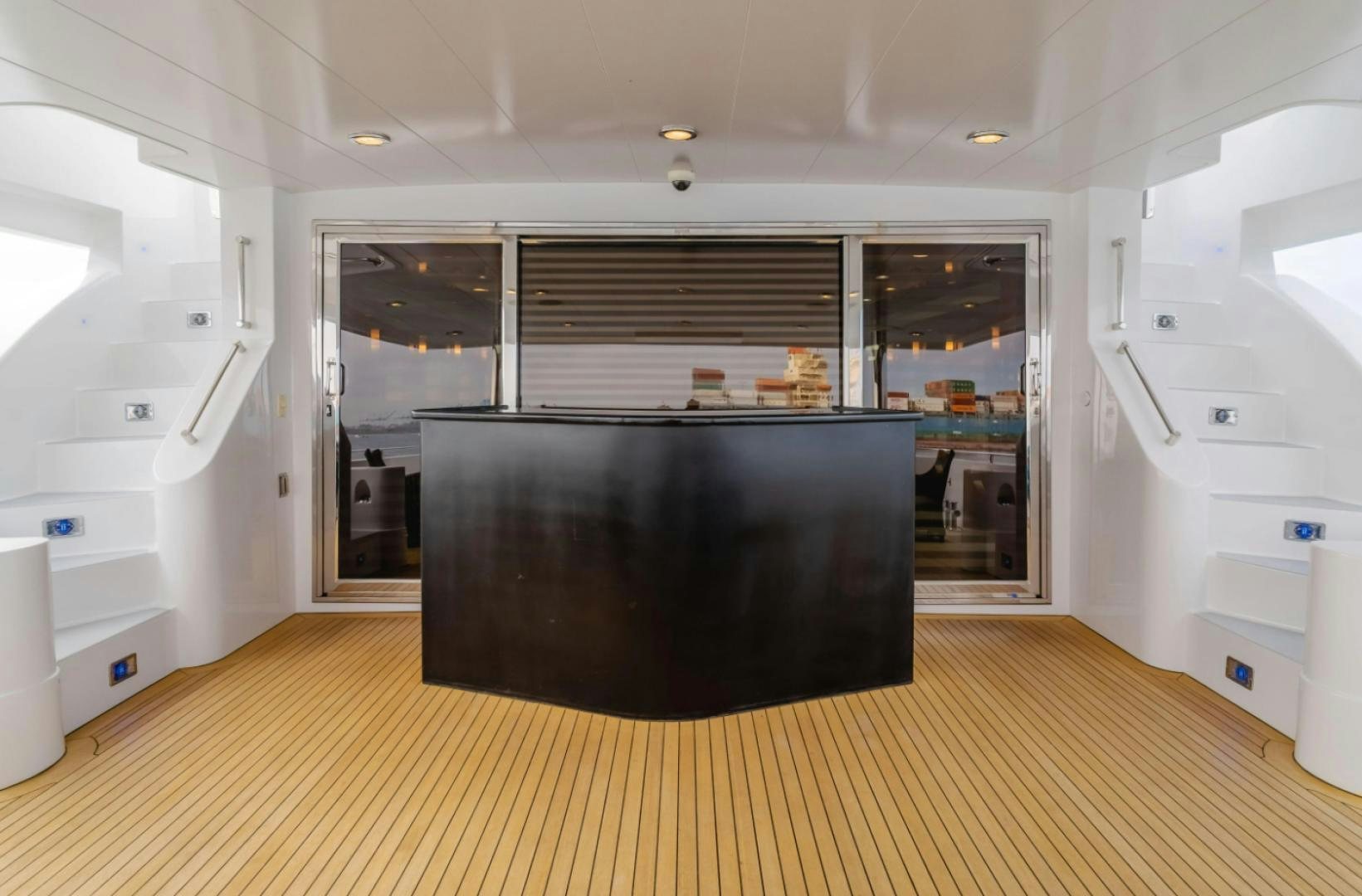 a large black screen in a room aboard MARBELLA Yacht for Sale