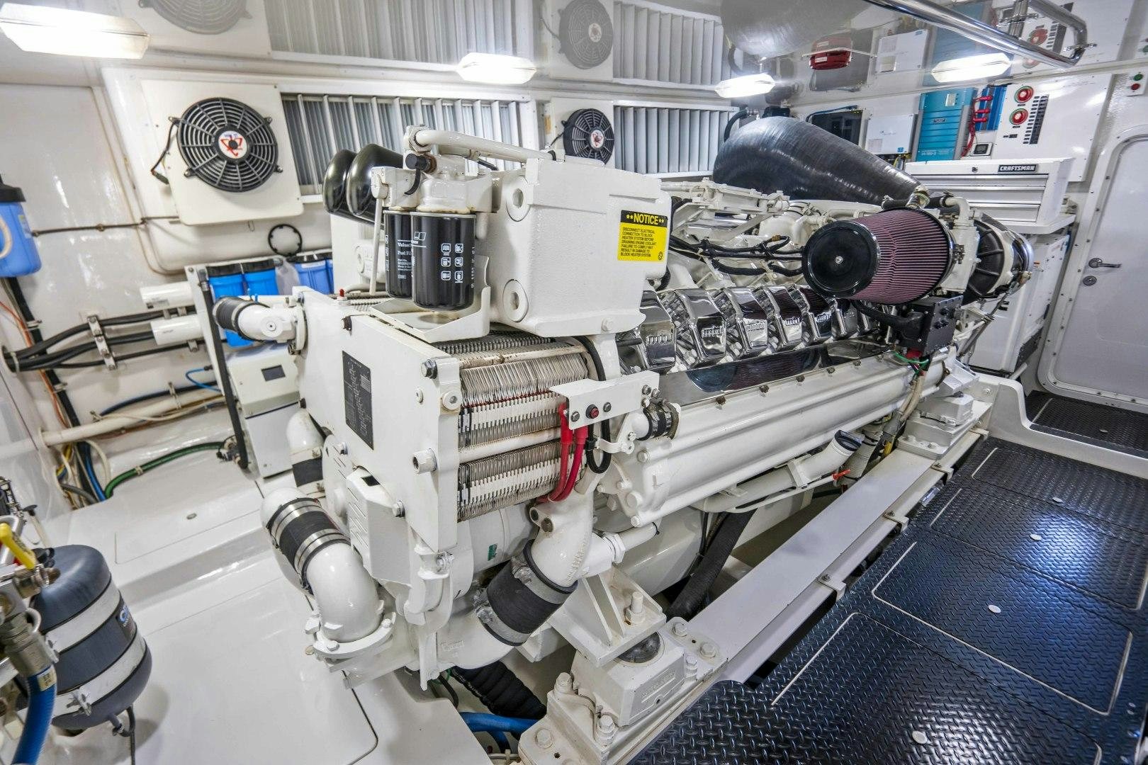 a machine in a room aboard LAST CALL Yacht for Sale