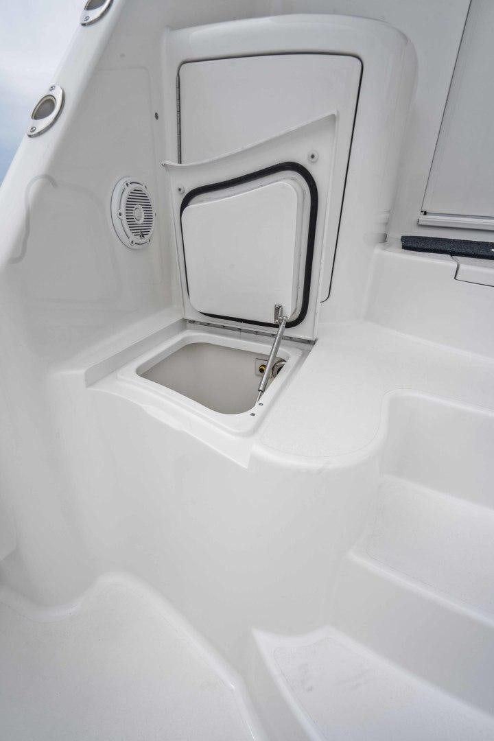 a white electrical box aboard LAST CALL Yacht for Sale