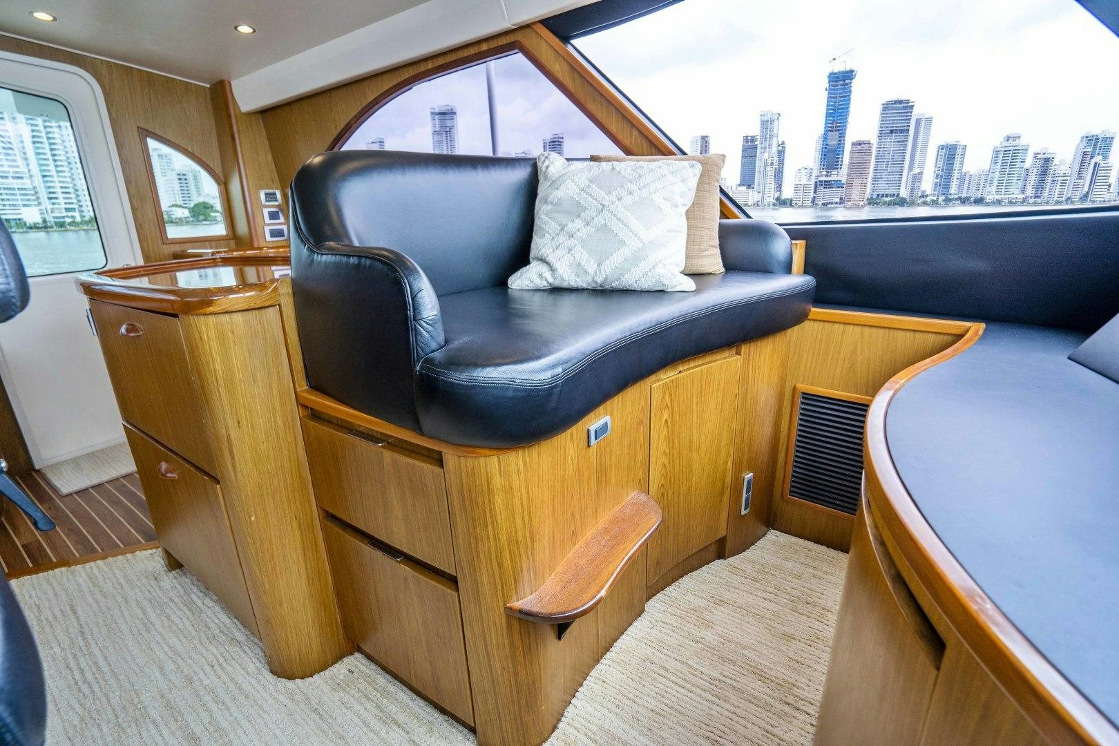 a bed in a room aboard LAST CALL Yacht for Sale