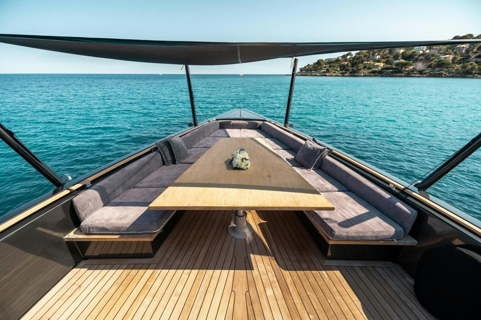 a boat on a deck aboard ASH Yacht for Sale
