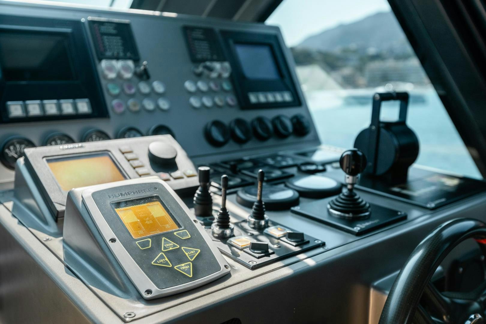 the cockpit of a plane aboard ASH Yacht for Sale