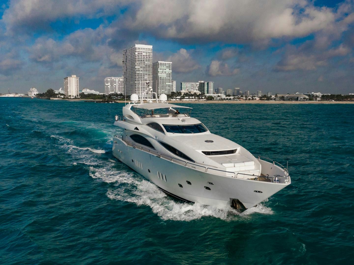 a white yacht on the water aboard DELFINO Yacht for Sale