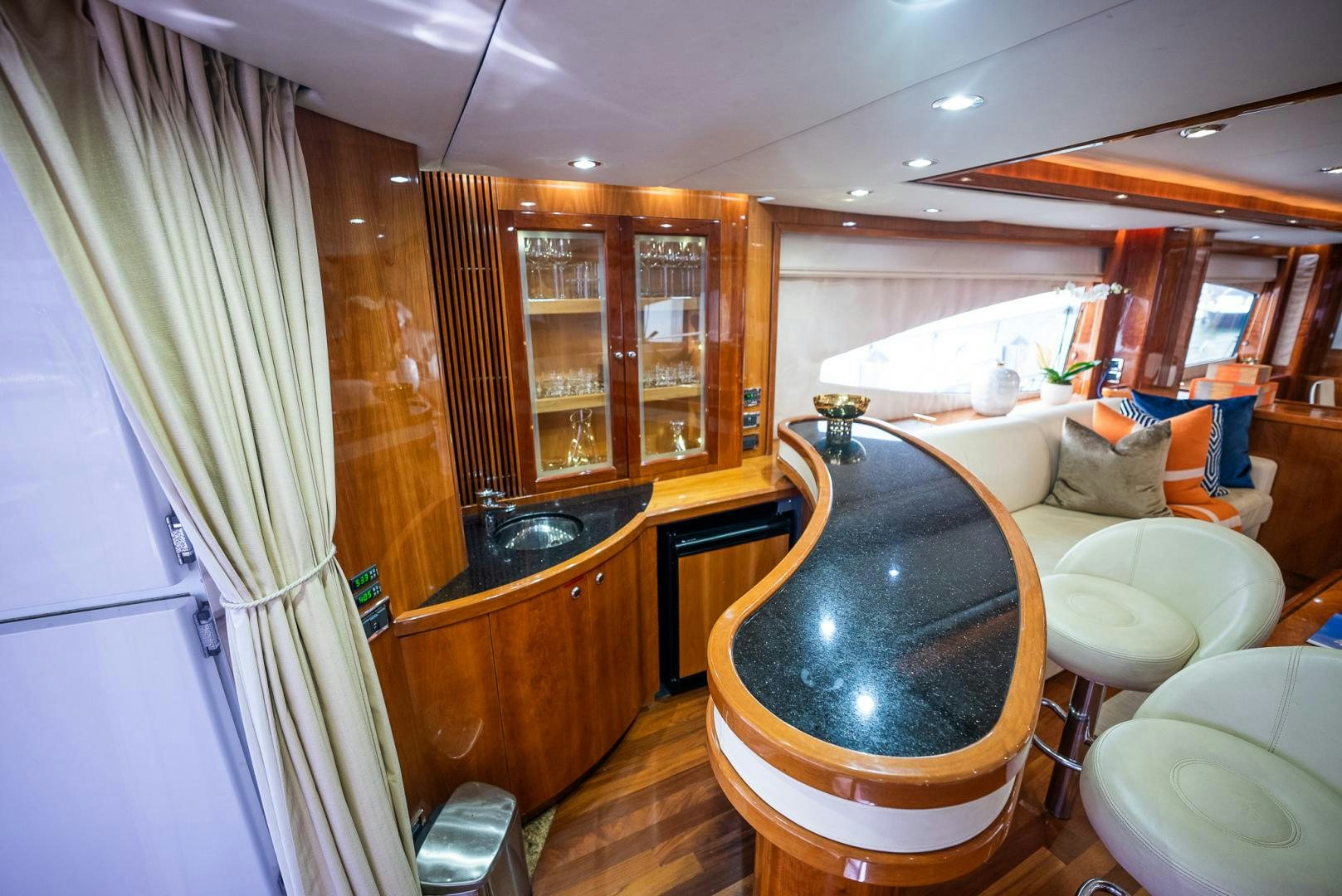 a large bathroom with a large tub aboard DELFINO Yacht for Sale