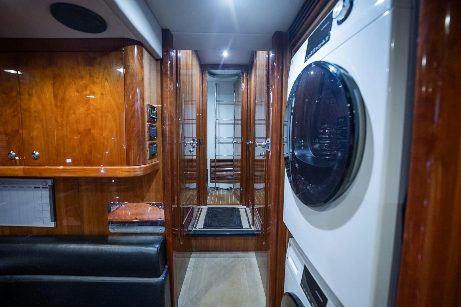 a room with a large mirror aboard DELFINO Yacht for Sale
