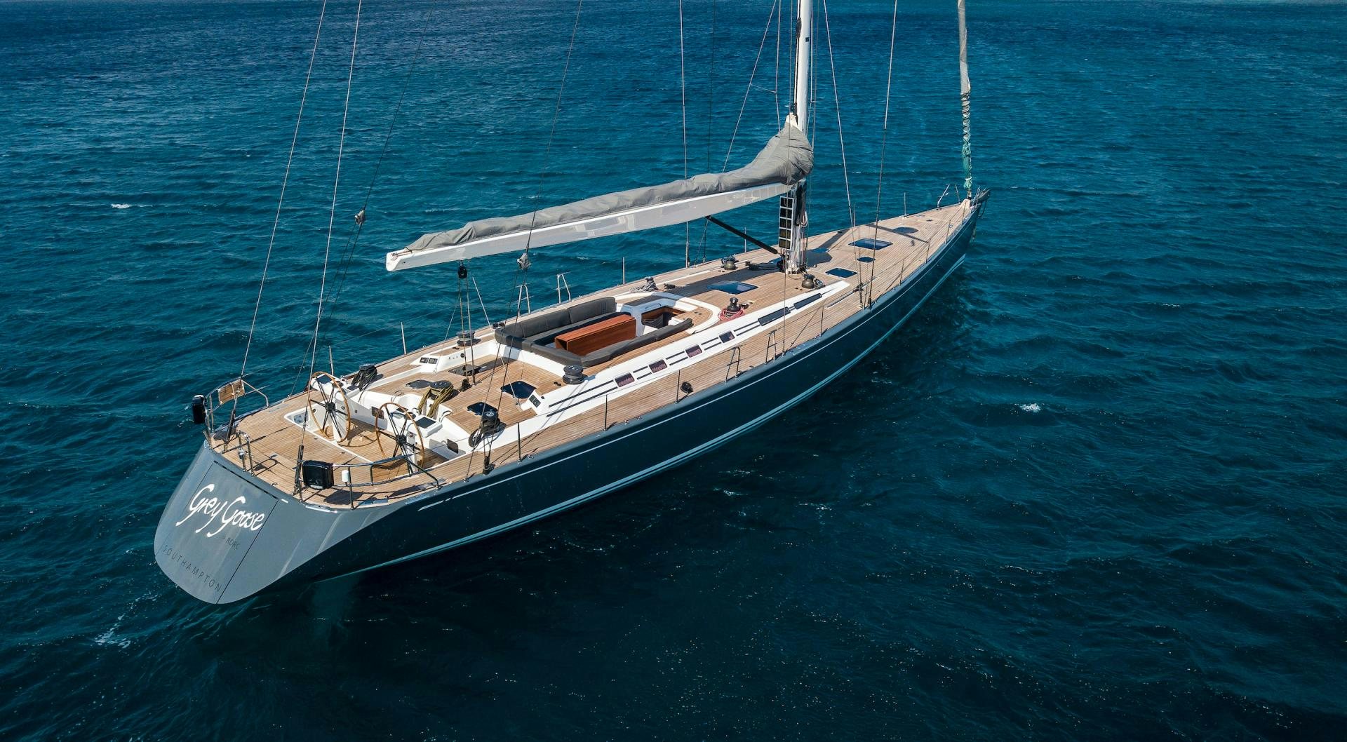 a boat in the water aboard GREY GOOSE Yacht for Sale