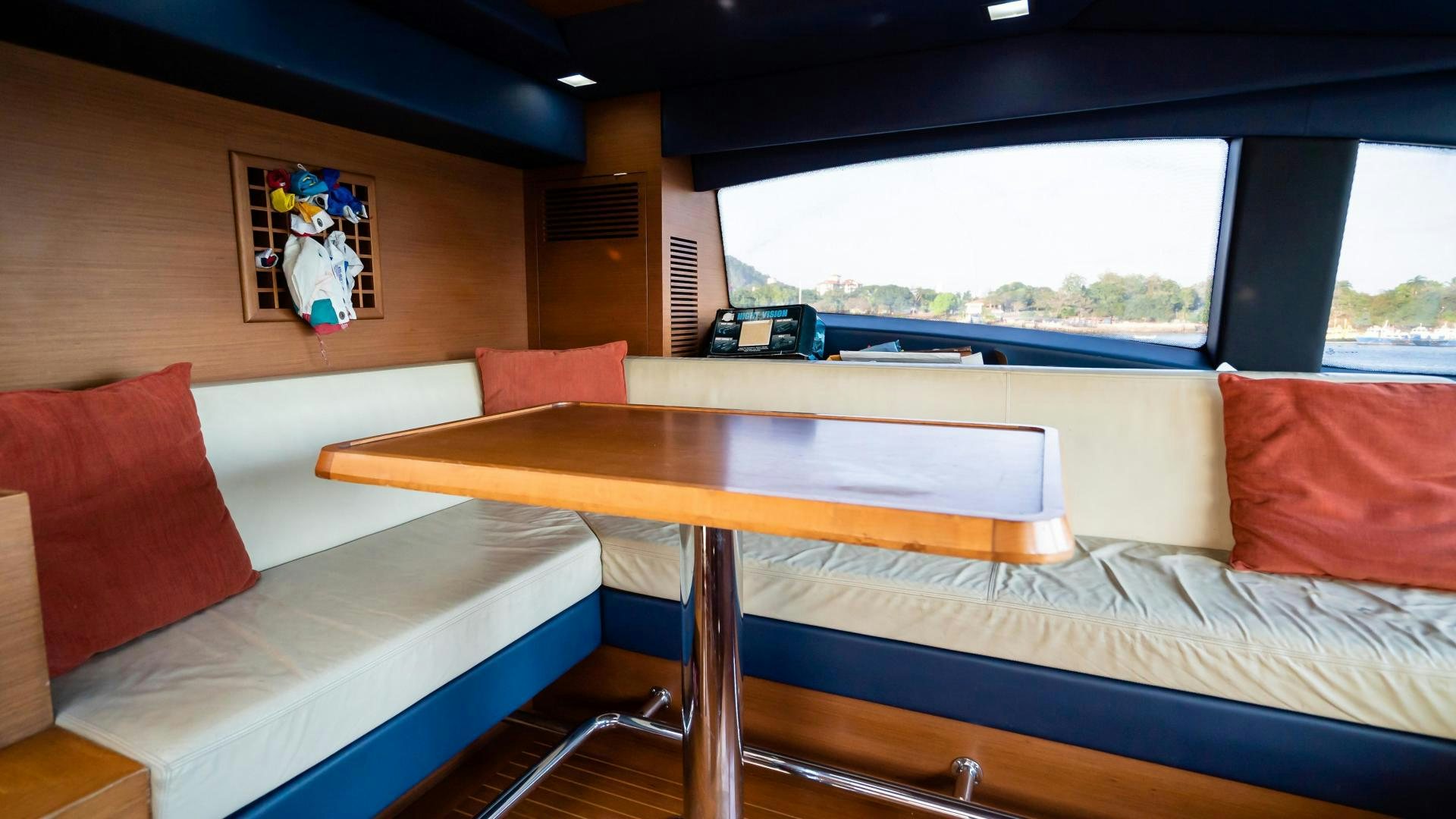 a room with a bed and a desk aboard CAMY ED Yacht for Sale