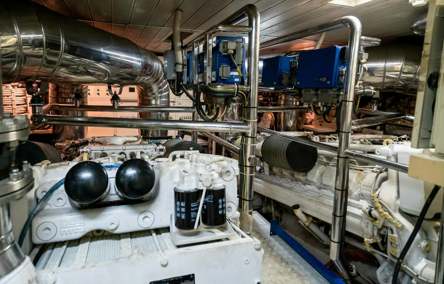 a factory with large machinery aboard CAMY ED Yacht for Sale