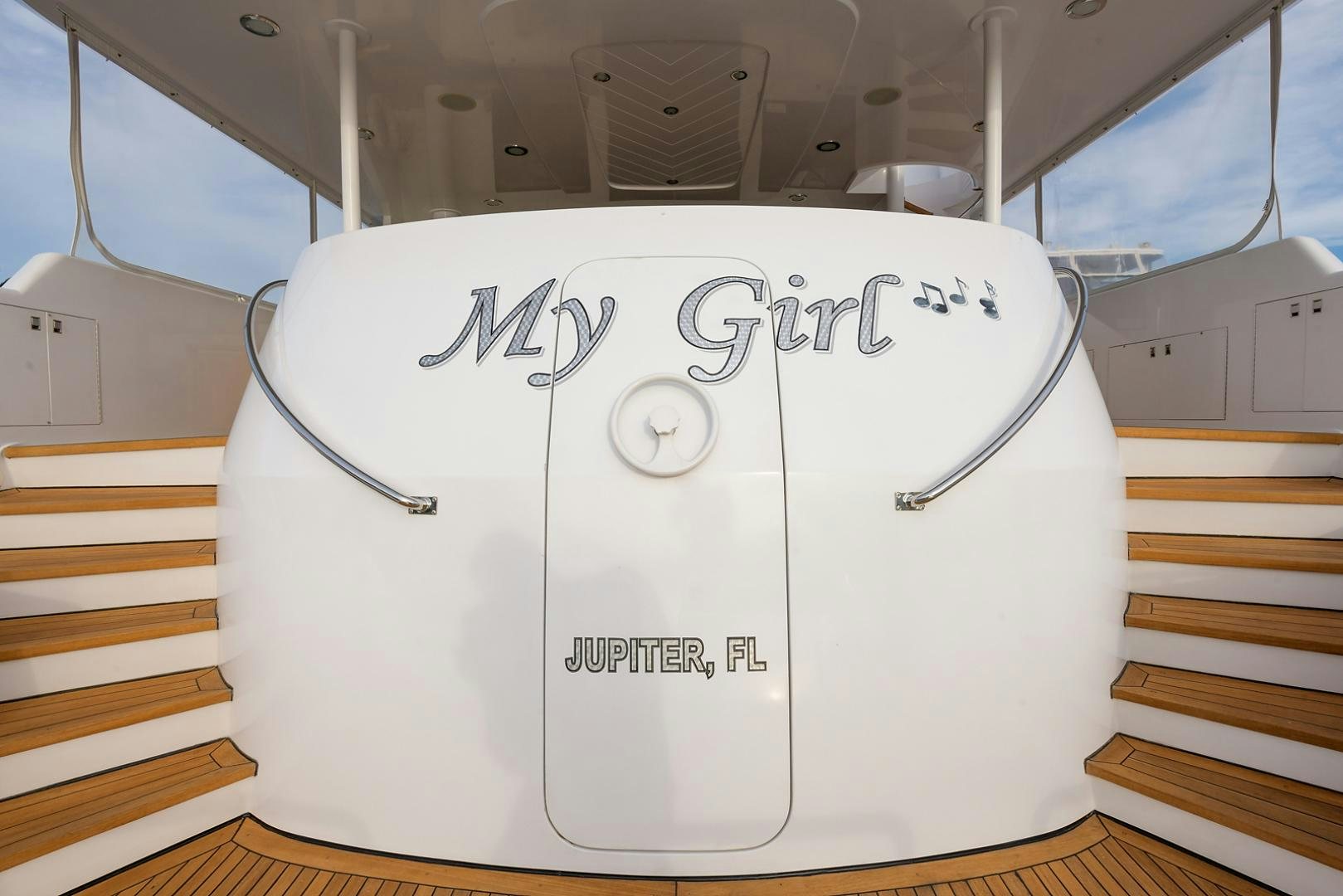 a white device with a face on it aboard MY GIRL Yacht for Sale