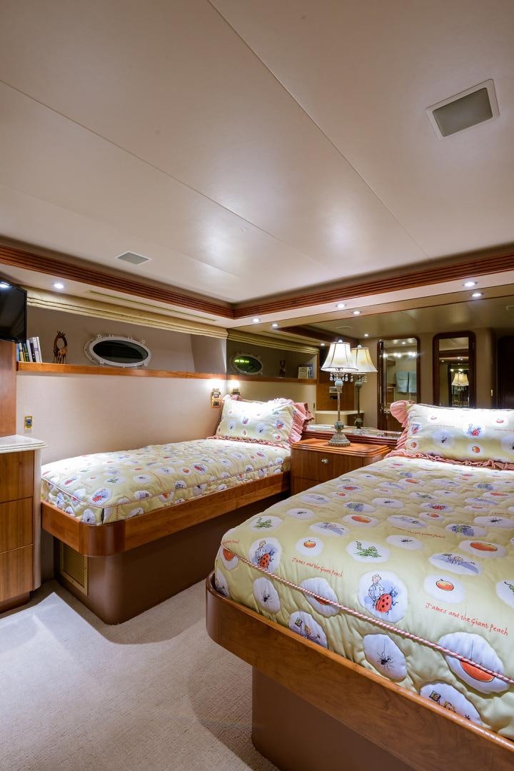 a couple of beds in a hotel room aboard MY GIRL Yacht for Sale