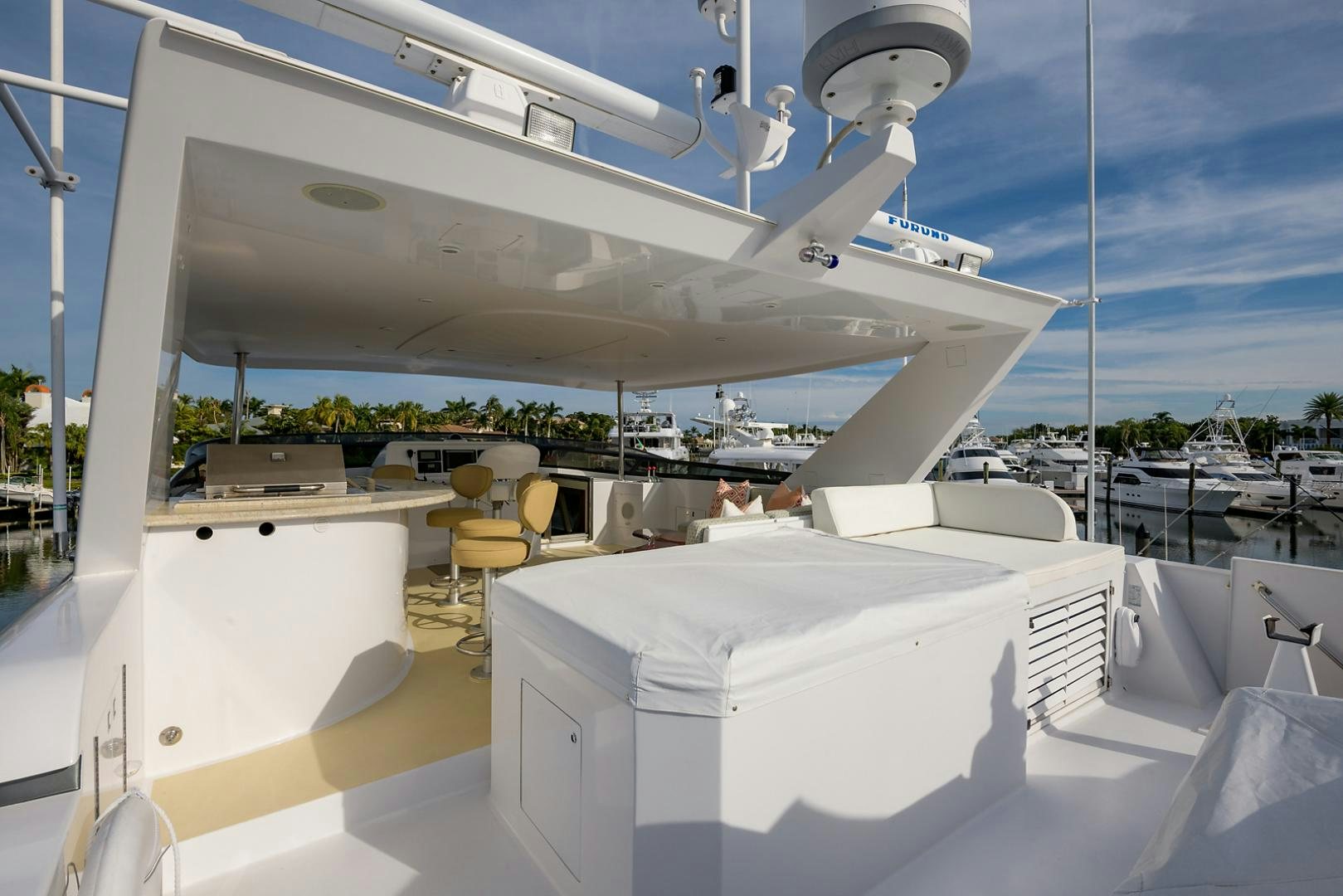 a white boat on a boat aboard MY GIRL Yacht for Sale
