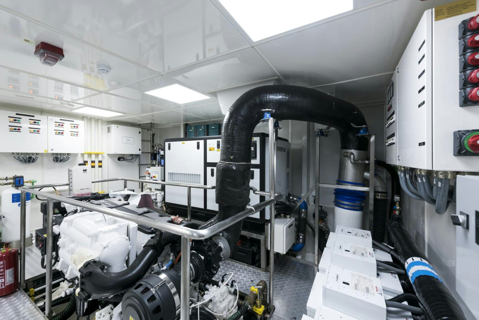 a machine in a factory aboard ALFRESCO 125 Yacht for Sale