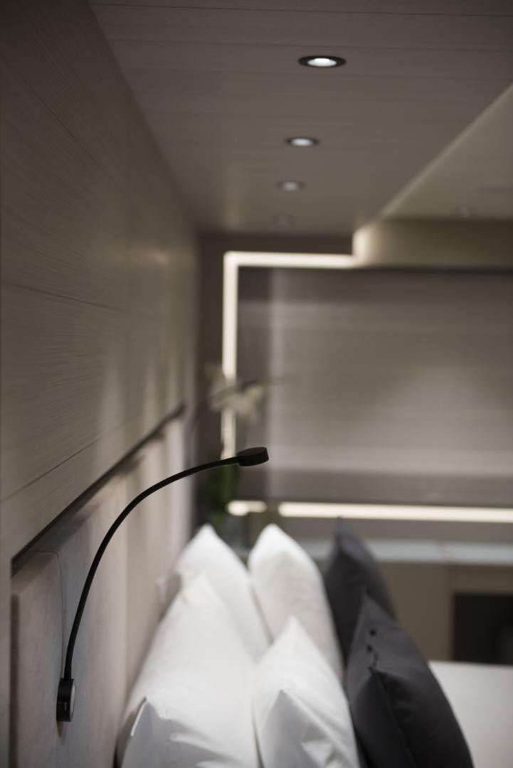 a lamp on a wall aboard ALFRESCO 125 Yacht for Sale