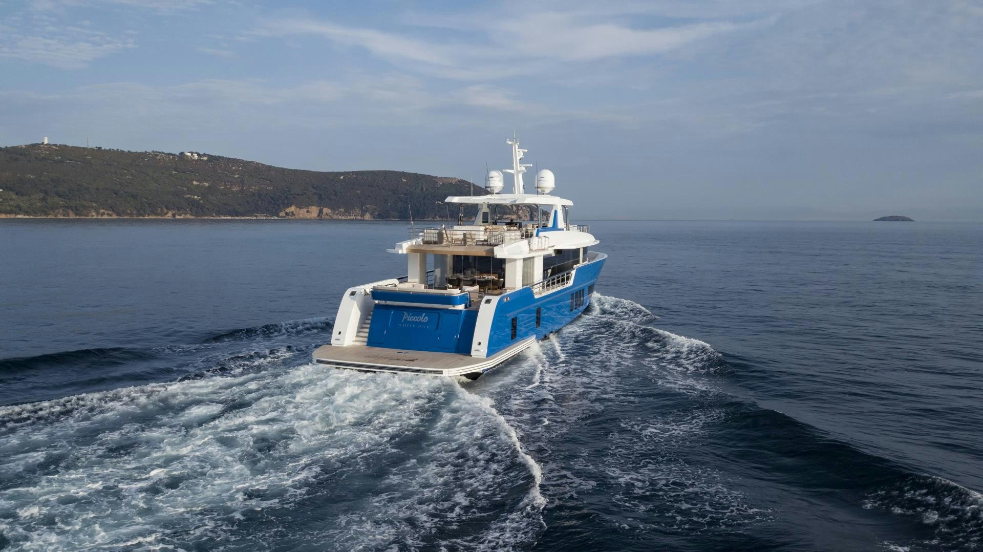 a boat on the water aboard ALFRESCO 125 Yacht for Sale