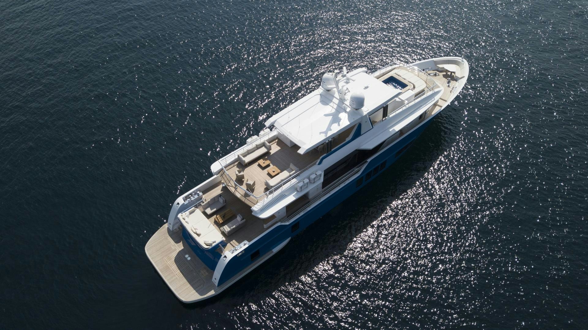 a ship on the water aboard ALFRESCO 125 Yacht for Sale