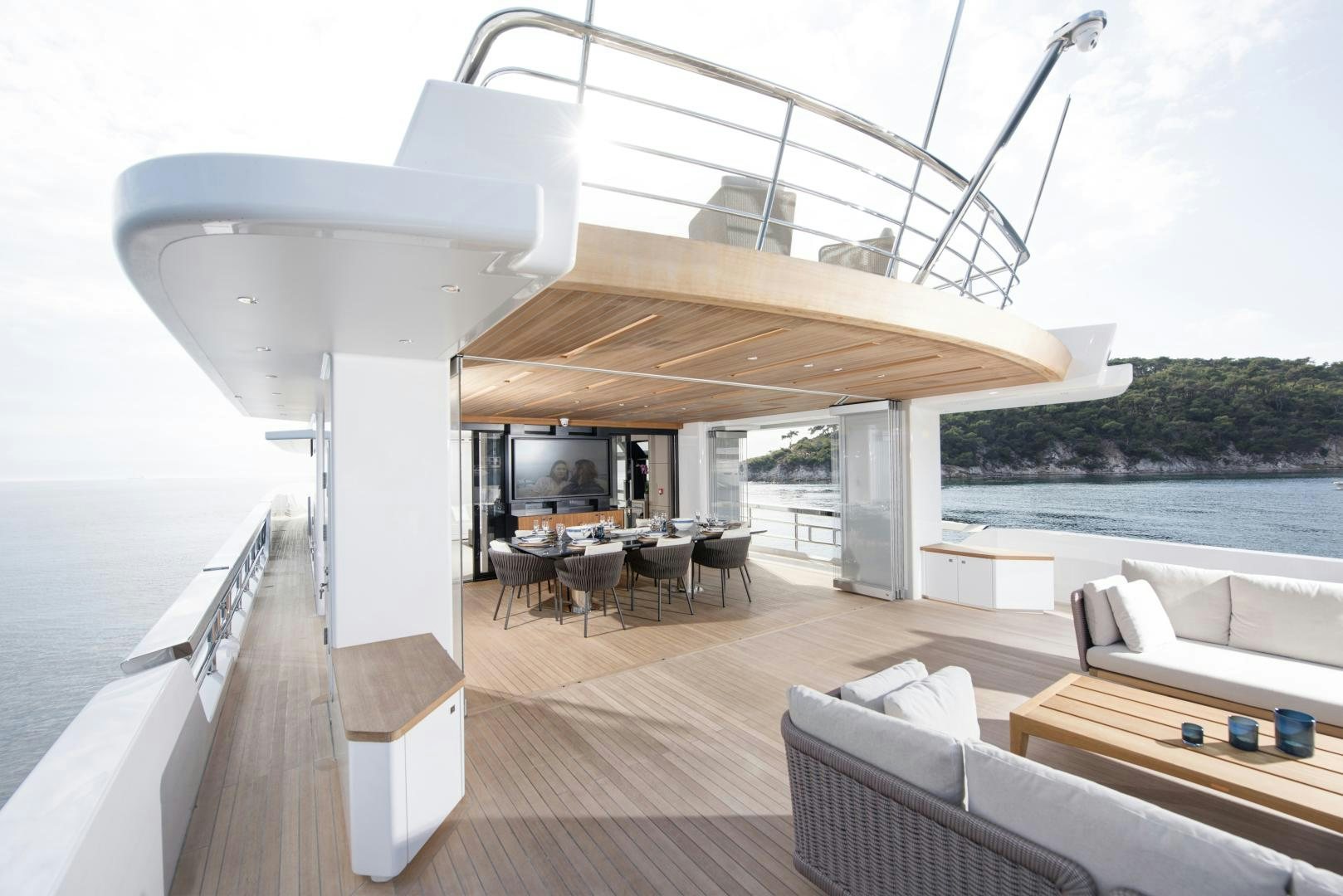 a boat on a body of water aboard ALFRESCO 125 Yacht for Sale